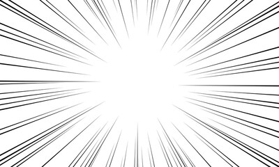 Obraz premium Radial lines background for comic books. Black and white vector illustration
