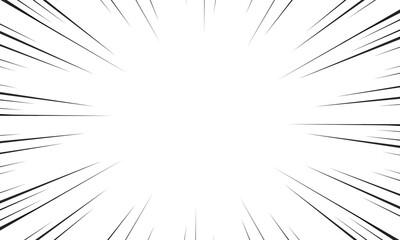 Obraz premium Comic strip radial motion lines. Super hero speed anime comic book and explosion beam texture. manga superhero explosion effect.