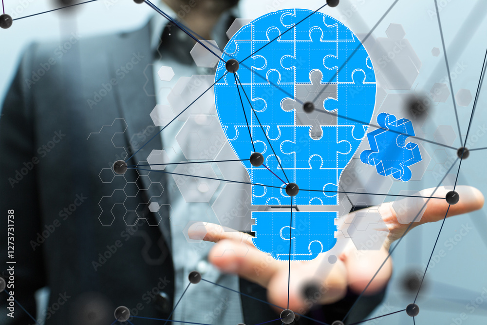 Poster neural network 3d illustration. big data and cybersecurity