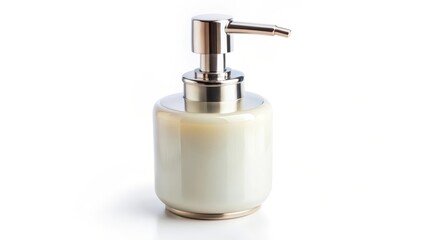 Obraz premium Ceramic Soap Dispenser on White Background