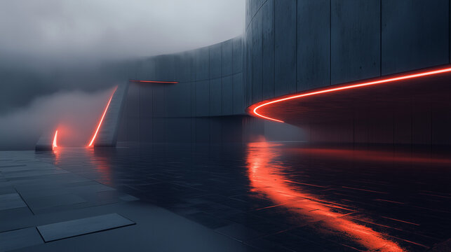 Futuristic Brutalist Architecture, Oppressive Government Beaurocracy, Big Brother - AI Generated