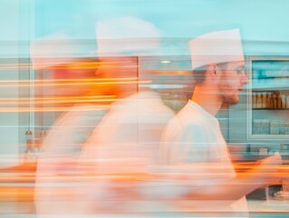 Dynamic Blur Textures in Local Coffee Shop Modern Abstract for Vibrant Business Branding and Contemporary Hospitality Design