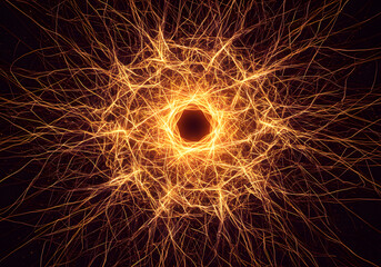 Glowing Human Brain Illustration, Generative AI image, Digital Brain with Neural Network, Generative AI image