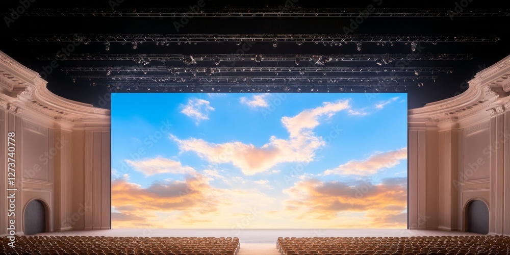 Aufkleber interactive multimedia conference stage with cloud projection - cutting-edge presentation venue desi