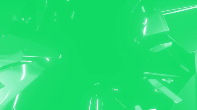 The glass break green screen background.