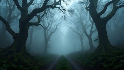 A captivating natural landscape showcasing dramatic textures and atmospheric depth. The organic elements and moody lighting create a sense of mystery, power, and serenity. AI-Generated

