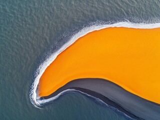 Obraz premium Aerial Artistry Abstract Braided River Delta with Sediment-Rich Waters for Sustainable Design and Environmental Education - Inspire Eco-Friendly Marketing and Geographic Awareness