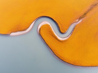 Aerial Geo-Art Visual Abstract Sediment Patterns in Braided River Delta for Sustainable Design and Environmental Awareness - Artistic Content and Eco-Friendly Promotions