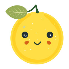 Obraz premium Lemon logo icon illustration fruit leaf vector