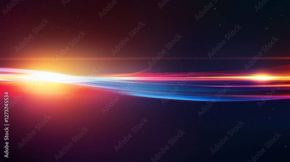 Wall mural futuristic speed motion set against an abstract background with blue and red light rays