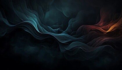 Fototapeta premium Abstract flowing energy fields with deep ocean blues and sunset hues