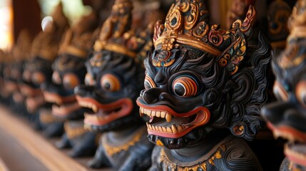 Intricate  Guardian Statues: A Glimpse into Sacred Art