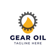 Fototapeta premium Oil and gear icon logo design. Oil drop with cog wheel icon logo design.