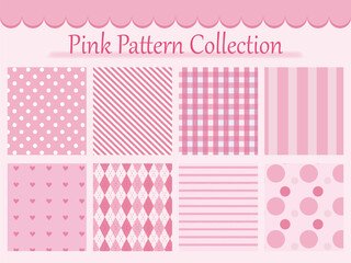 Vector pink geometric pattern collection