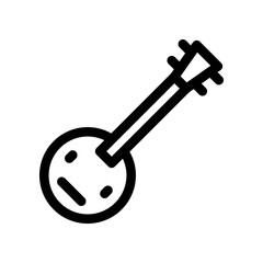 Minimalist Line Icon of a Banjo Instrument for Music Enthusiasts
