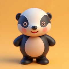 Cute panda 3d illustration
