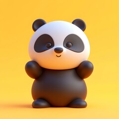 Cute panda 3d illustration
