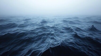 Fototapeta premium Misty, dark ocean waves.