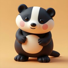 Cute panda 3d illustration