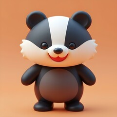 Cute panda 3d illustration