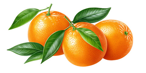 Juicy Delight: Fresh Oranges with Leaves
