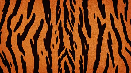 Fototapeta premium Vibrant Tiger Stripes Pattern on Bright Orange Background