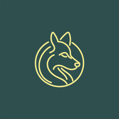 A sleek, geometric wolf logo in line art, symbolizing leadership, instinct, and freedom.