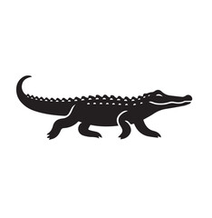 A black and white crocodile image with white background