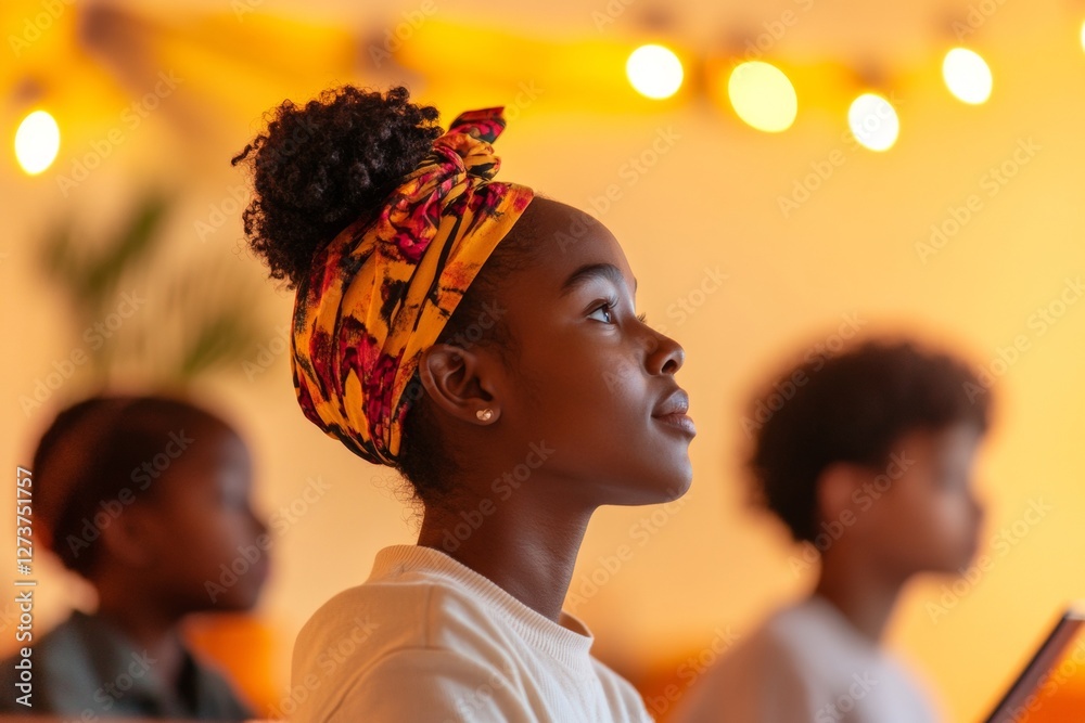 Fototapete Interactive AI-Powered Learning Diverse Classroom with Smartboard and Tablets in Bright Modern Setting - EdTech Innovation for Engaging Digital Education