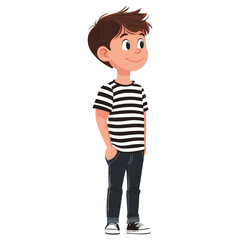 6 years old boy illustration t-shirt smiling vector