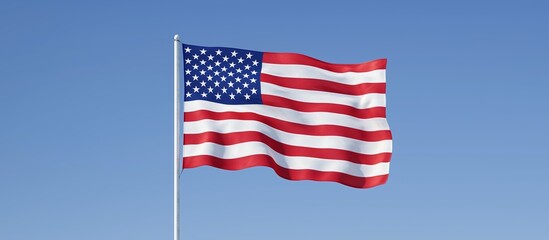 Obraz premium American flag, its folds creating sharp contrasts of light and shadow, with the stars.