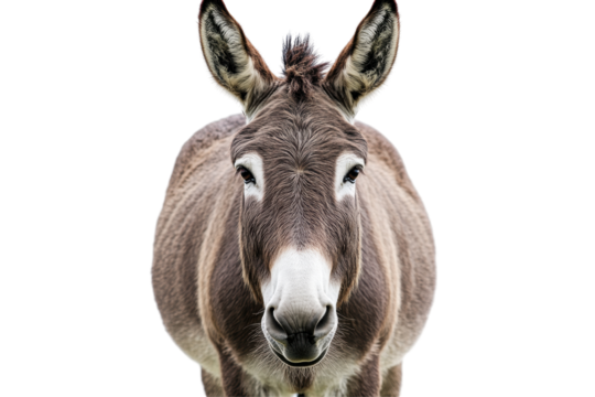 Isolated Donkey Portrait