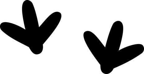 Cute chicken footprints silhouette. little chick Footprints.  Easter chick footprints. Bird footprints. flat stock vector. Transparent background. © 素真 莊