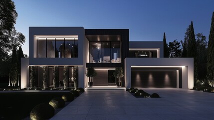 With its sleek and modern appearance, this spacious family home incorporates a smart architecture system that provides effortless control over lighting, security, and energy usage in every area