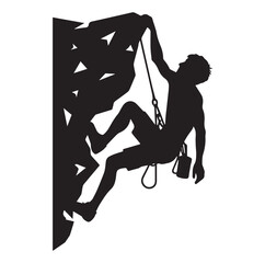 Rock Climbing man Vector silhouette SH