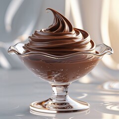 A Decadent Swirl of Silky Chocolate Mousse: Presented in an elegant glass, this rich and airy dessert promises a melt-in-your-mouth experience, a perfect indulgence perhaps enjoyed after Iftar in Bhak