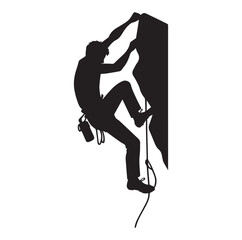 Rock Climbing man Vector silhouette SH