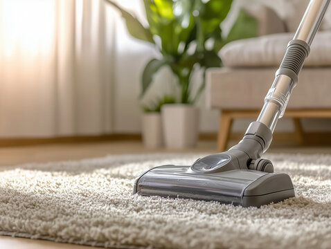 T&ecirc;te d'aspirateur sur une moquette