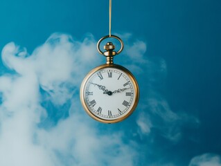 Vintage Whimsy Antique Pocket Watch with Ethereal Smoke for National Smoke and Mirrors Day - Timeless Decor and Wellness Marketing in Heritage Design