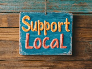 Chalkboard Charm for National Mom and Pop Business Owners Day Rustic Chalk Sign Design with Wooden Accent for Spring Business Marketing and Community Engagement