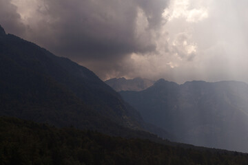 Alps near the town of bohinj