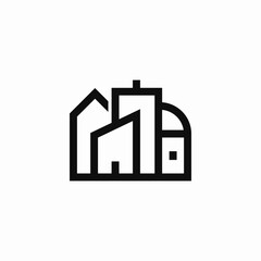 city urban buildings icon sign vector