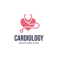 Cardiology medical care logo design.