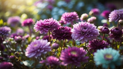 Autumn Chrysanthemum Blooms in a Garden: Vibrant and Beautiful Flowers