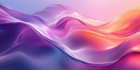 Obraz premium Colorful flowing waves create a soft and abstract composition in a serene environment during the morning light