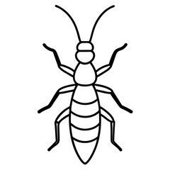 Minimalist Termite Line Art Vector