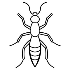 Minimalist Termite Line Art Vector