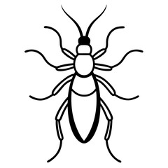 Minimalist Termite Line Art Vector