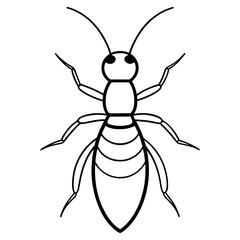 Minimalist Termite Line Art Vector