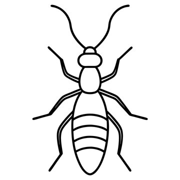 black outline ant insect clip art preview